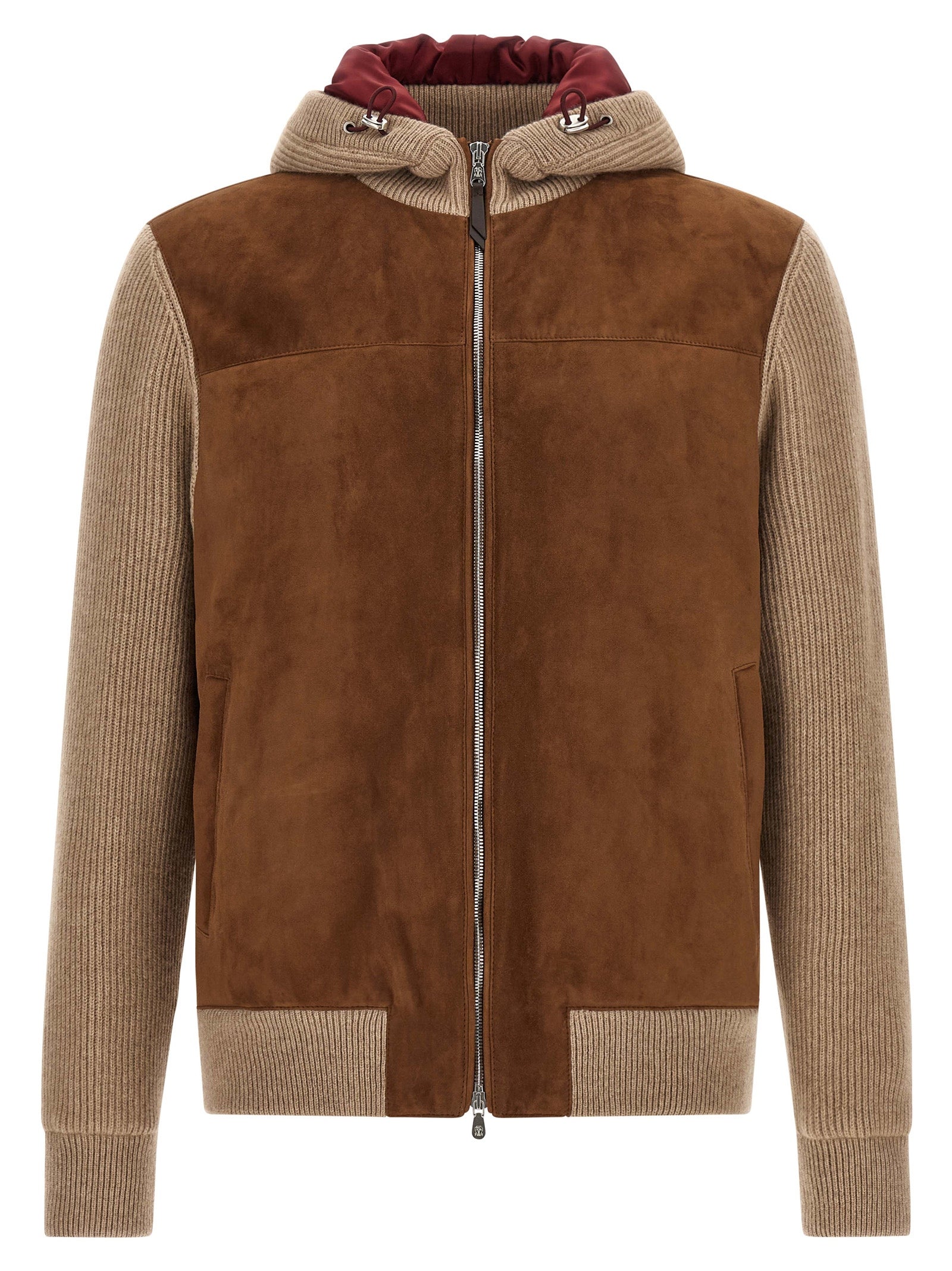 Brunello Cucinelli Men Suede And Cashmere Bomber Jacket BRUNELLO CUCINELLI