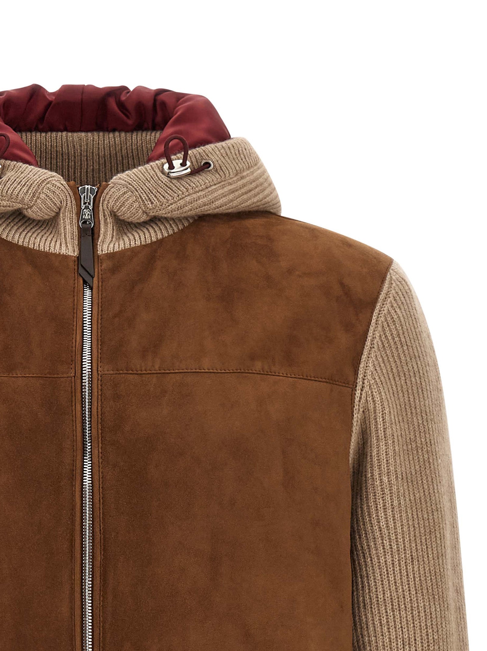 Brunello Cucinelli Men Suede And Cashmere Bomber Jacket BRUNELLO CUCINELLI
