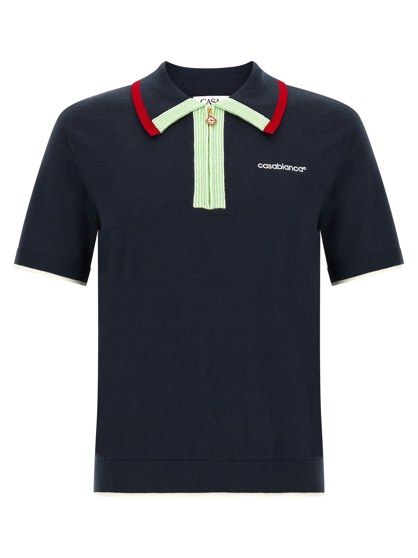Casablanca Men Knit Polo Shirt With Zip CASABLANCA