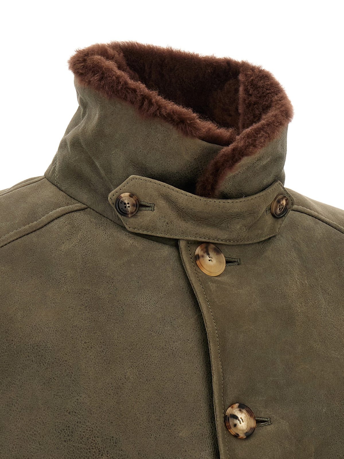 Brunello Cucinelli Men Waxed Shearling Bomber Jacket BRUNELLO CUCINELLI