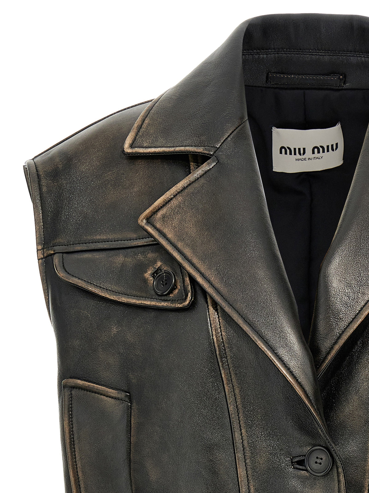 Miu Miu Women Logo Nappa Vest MIU MIU