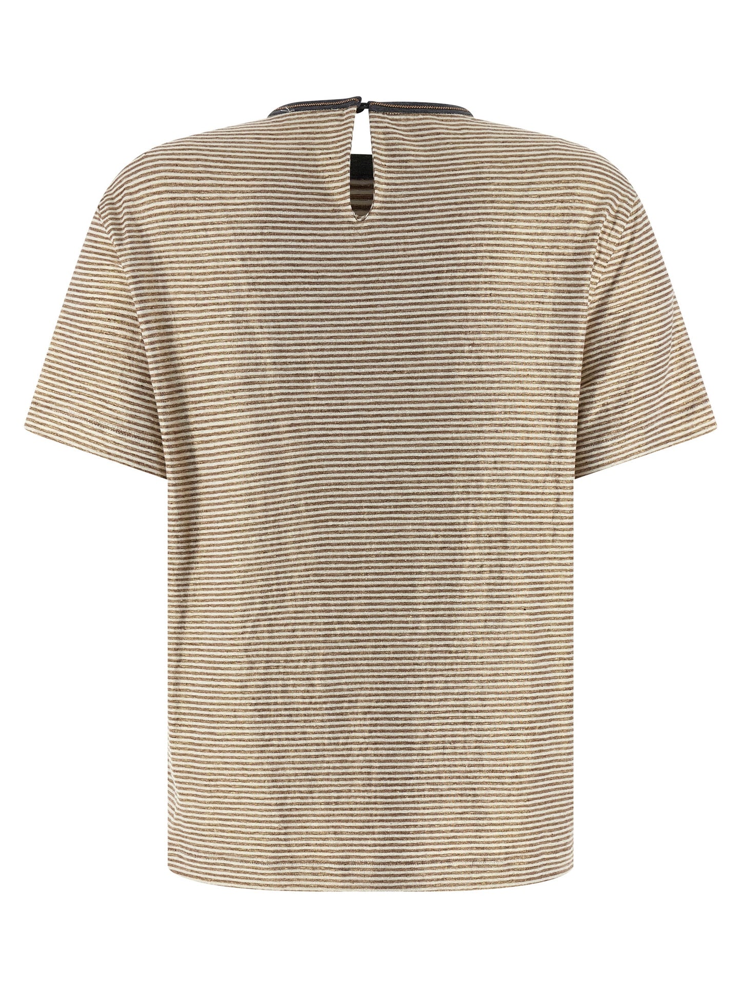 Brunello Cucinelli Women 'Shiny Collar Detail' T-Shirt BRUNELLO CUCINELLI