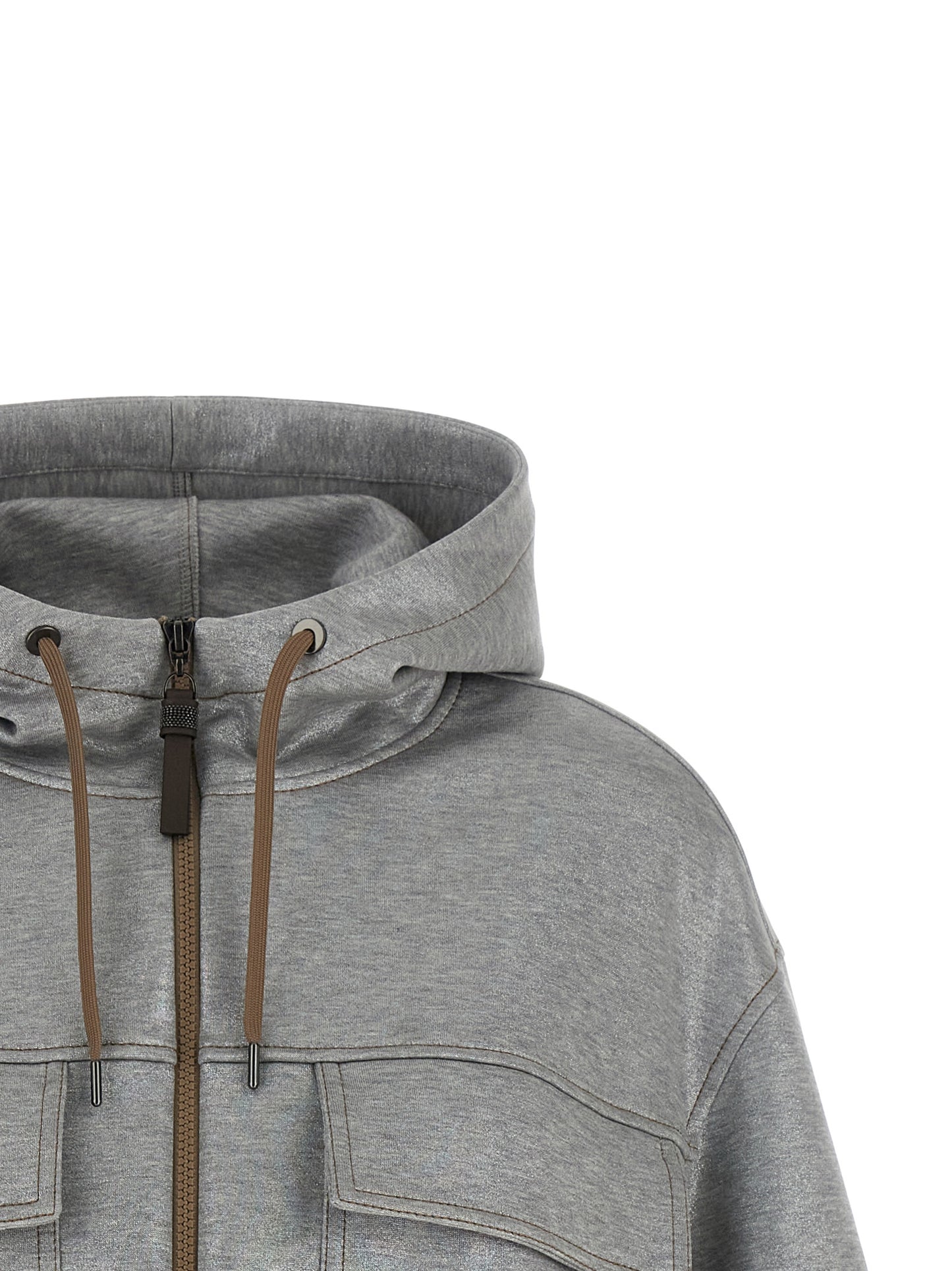 Brunello Cucinelli Women 'Shiny Zipper Pull' Bomber Jacket BRUNELLO CUCINELLI
