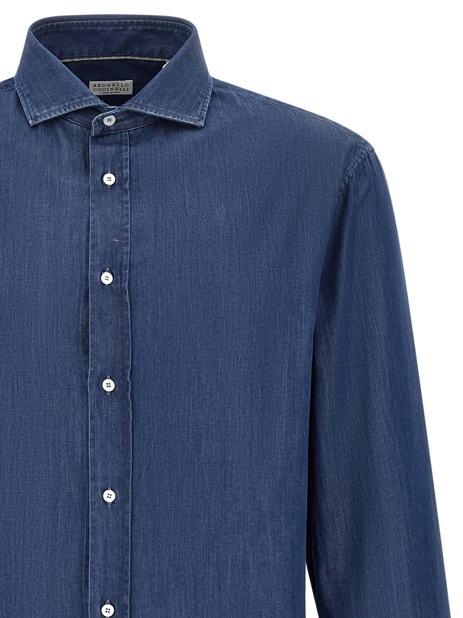 Brunello Cucinelli Men Denim Shirt BRUNELLO CUCINELLI