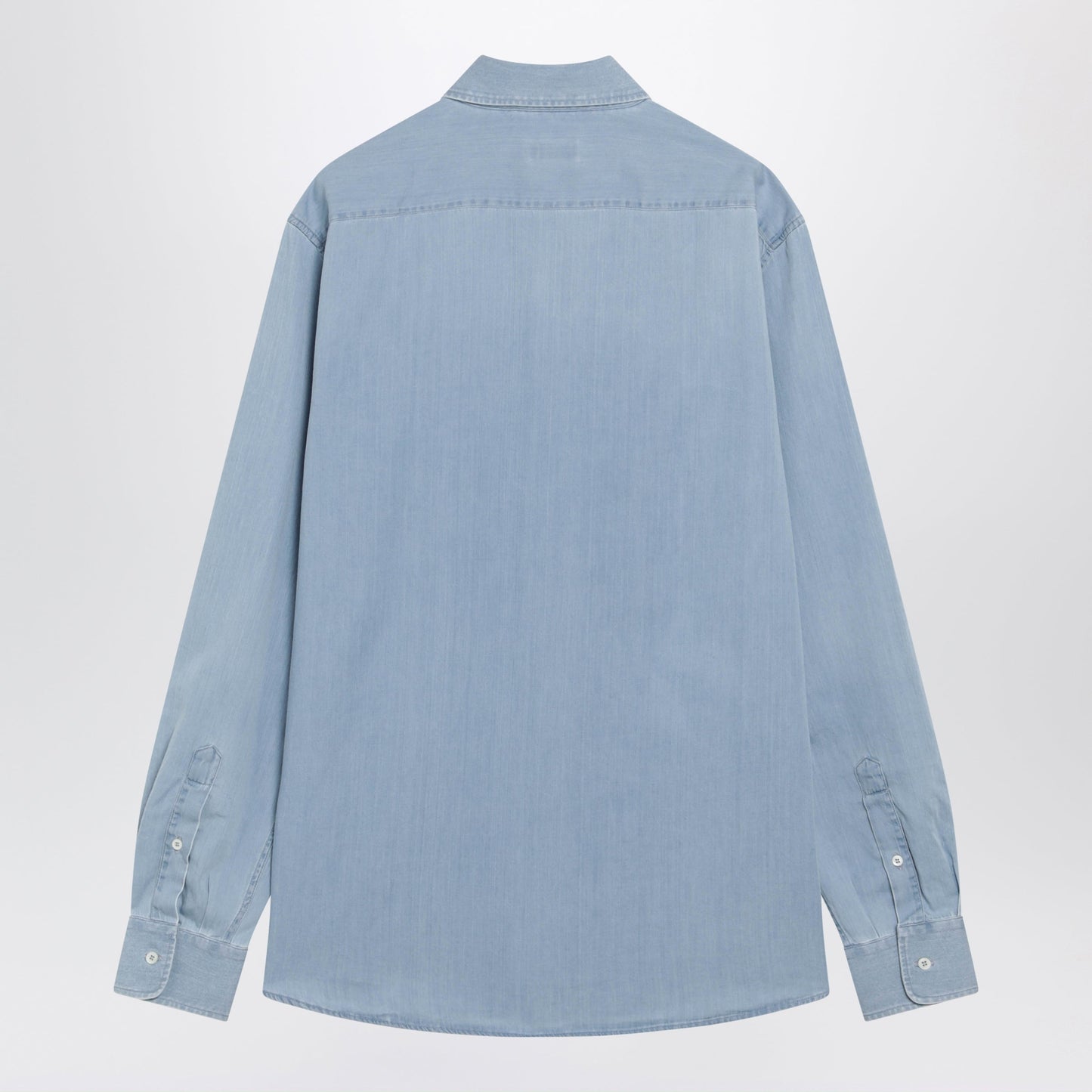 Brunello Cucinelli Easy Fit Shirt In Light Blue Denim Men BRUNELLO CUCINELLI