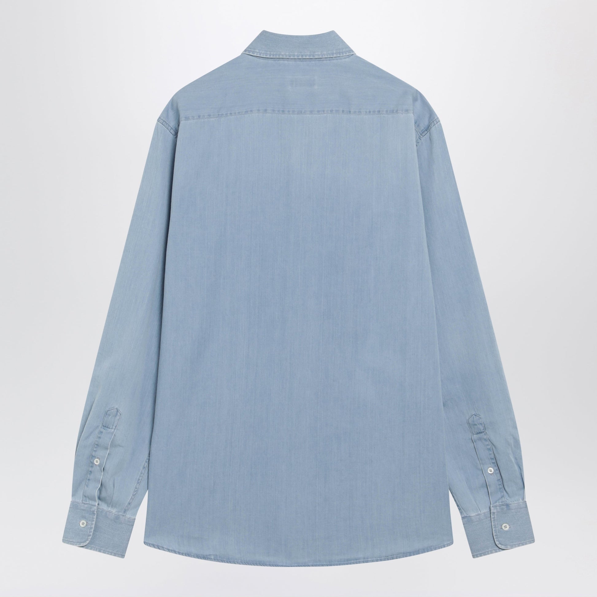 Brunello Cucinelli Easy Fit Shirt In Light Blue Denim Men BRUNELLO CUCINELLI