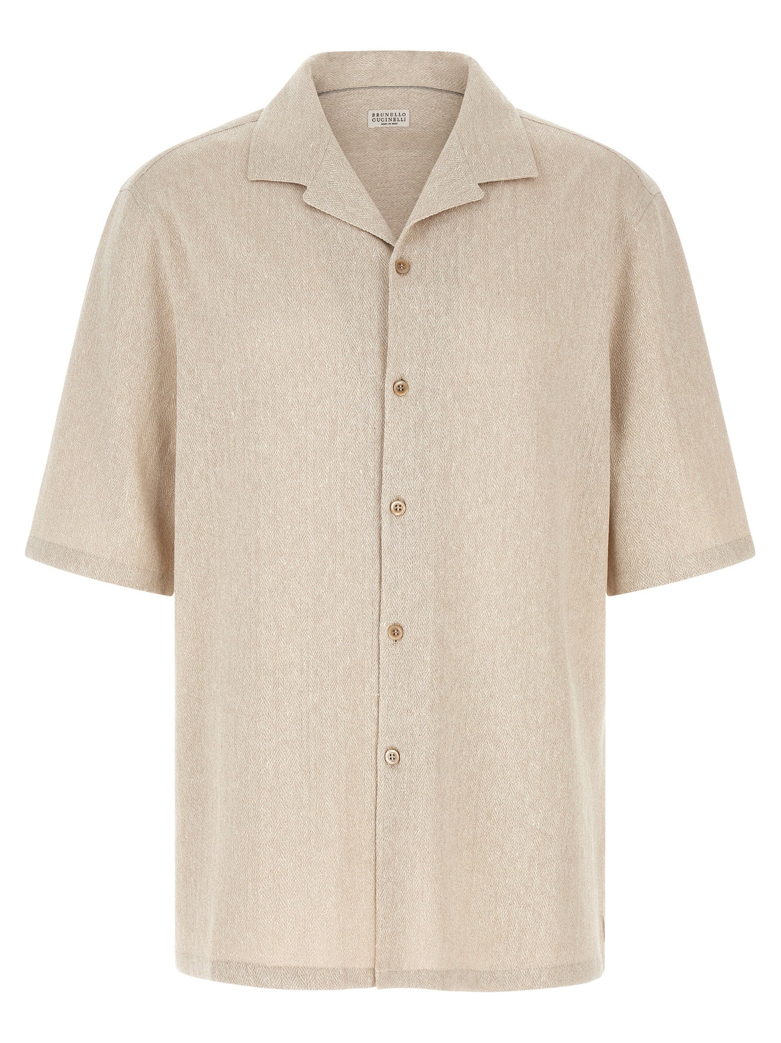 Brunello Cucinelli Men Camp Collar Shirt BRUNELLO CUCINELLI
