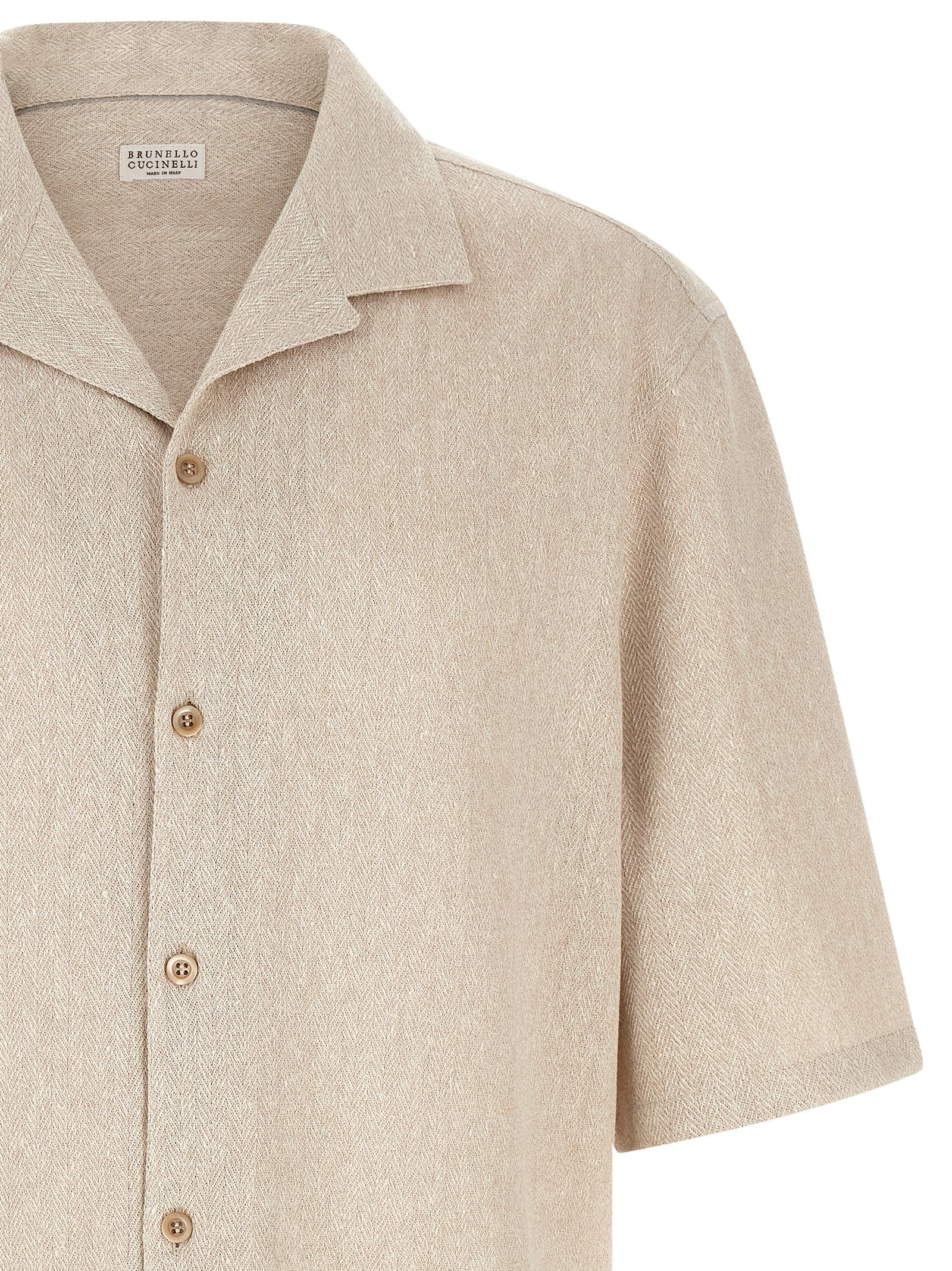 Brunello Cucinelli Men Camp Collar Shirt BRUNELLO CUCINELLI
