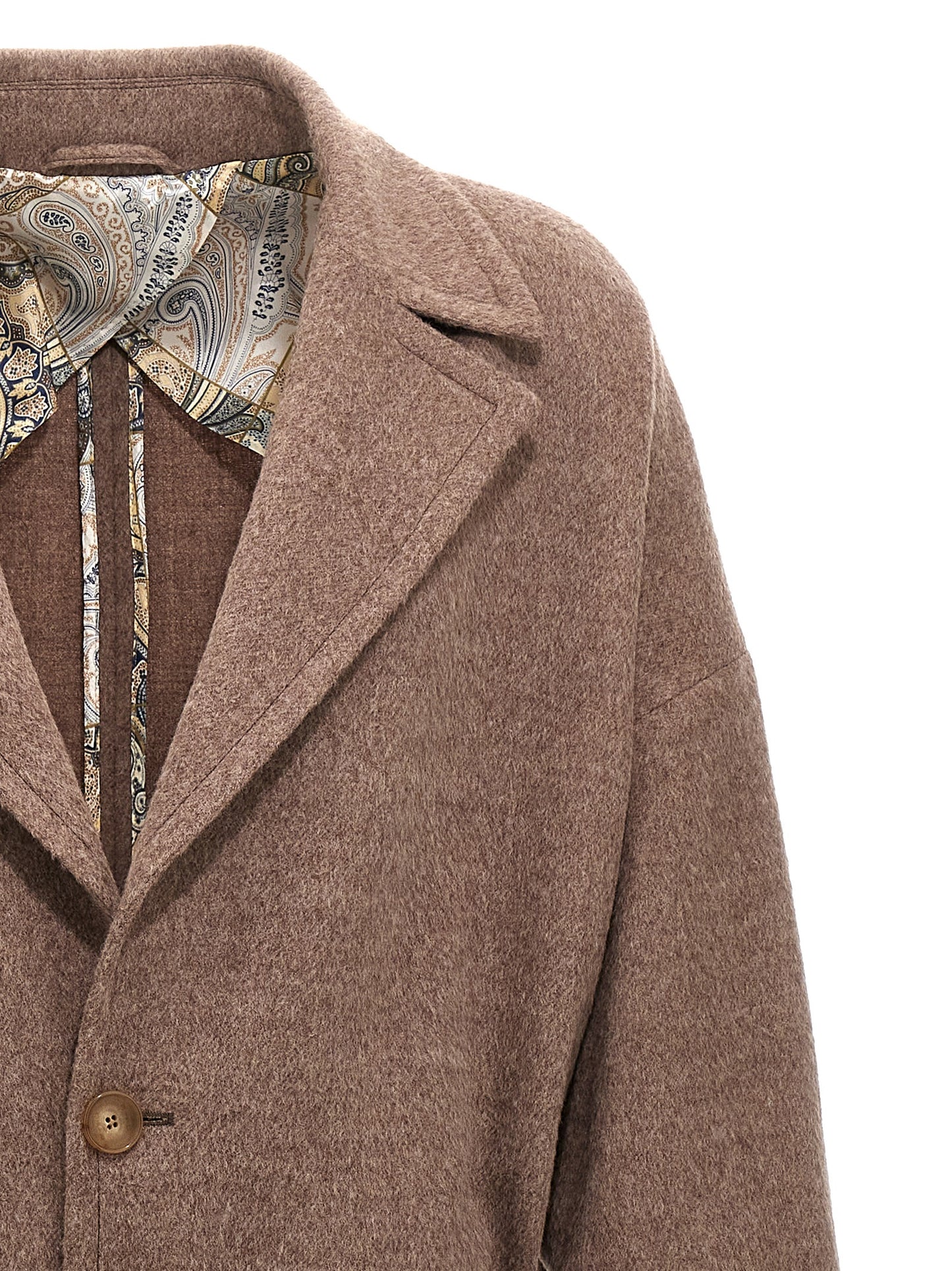 Etro Men Single-Breasted Wool Coat ETRO