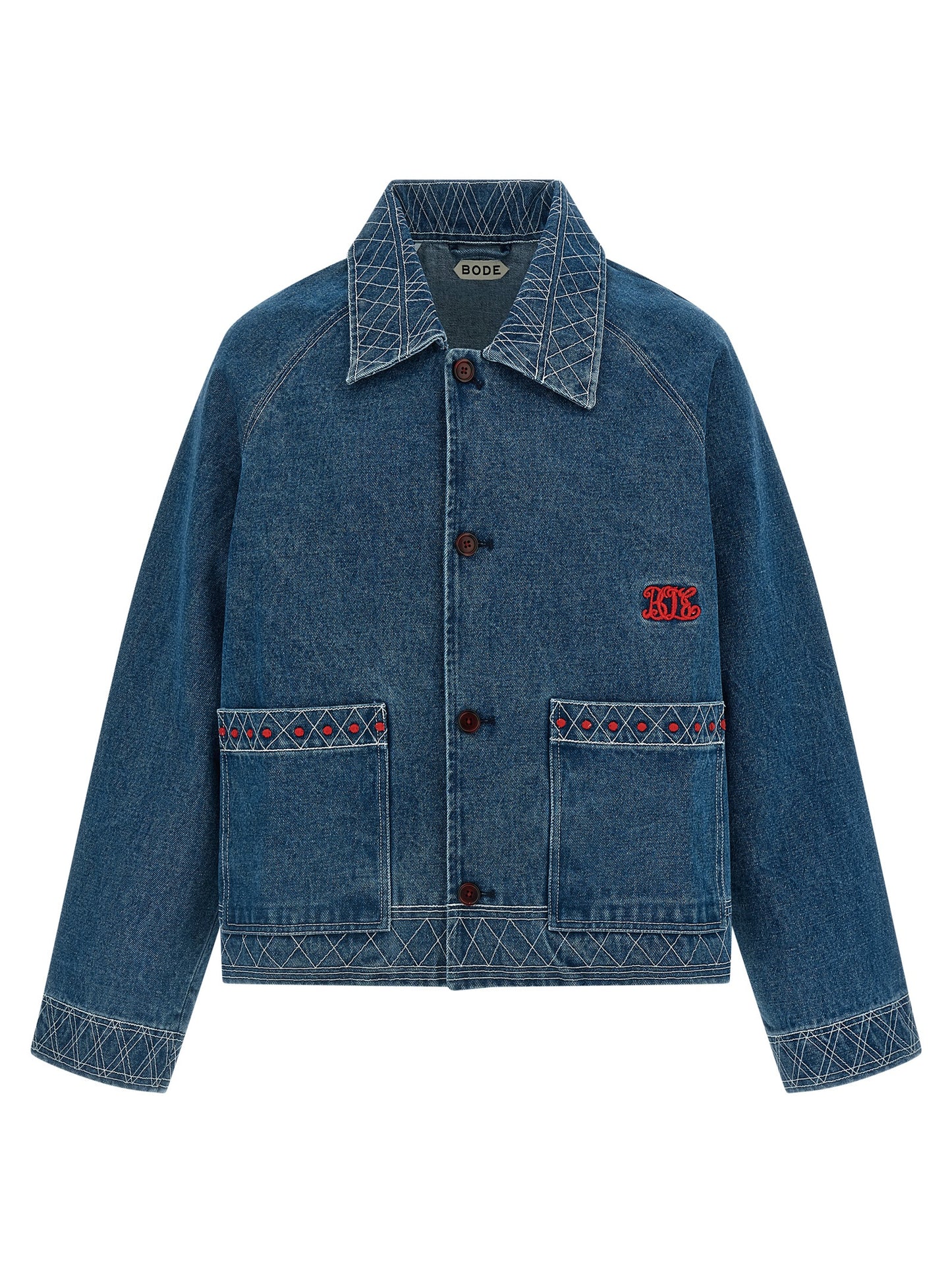 Bode Men Embroidery Denim Jacket BODE
