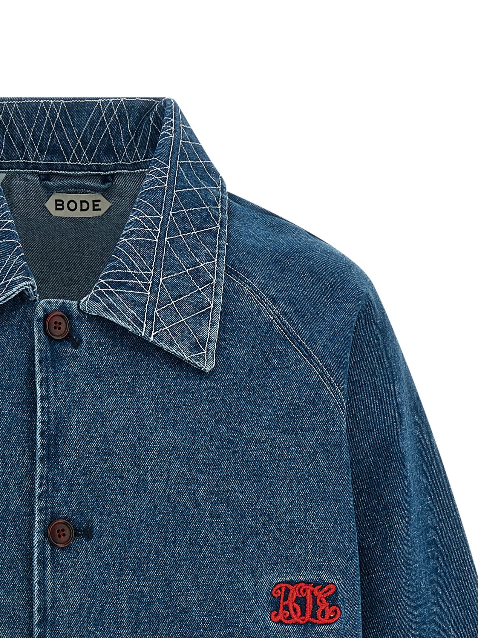 Bode Men Embroidery Denim Jacket BODE