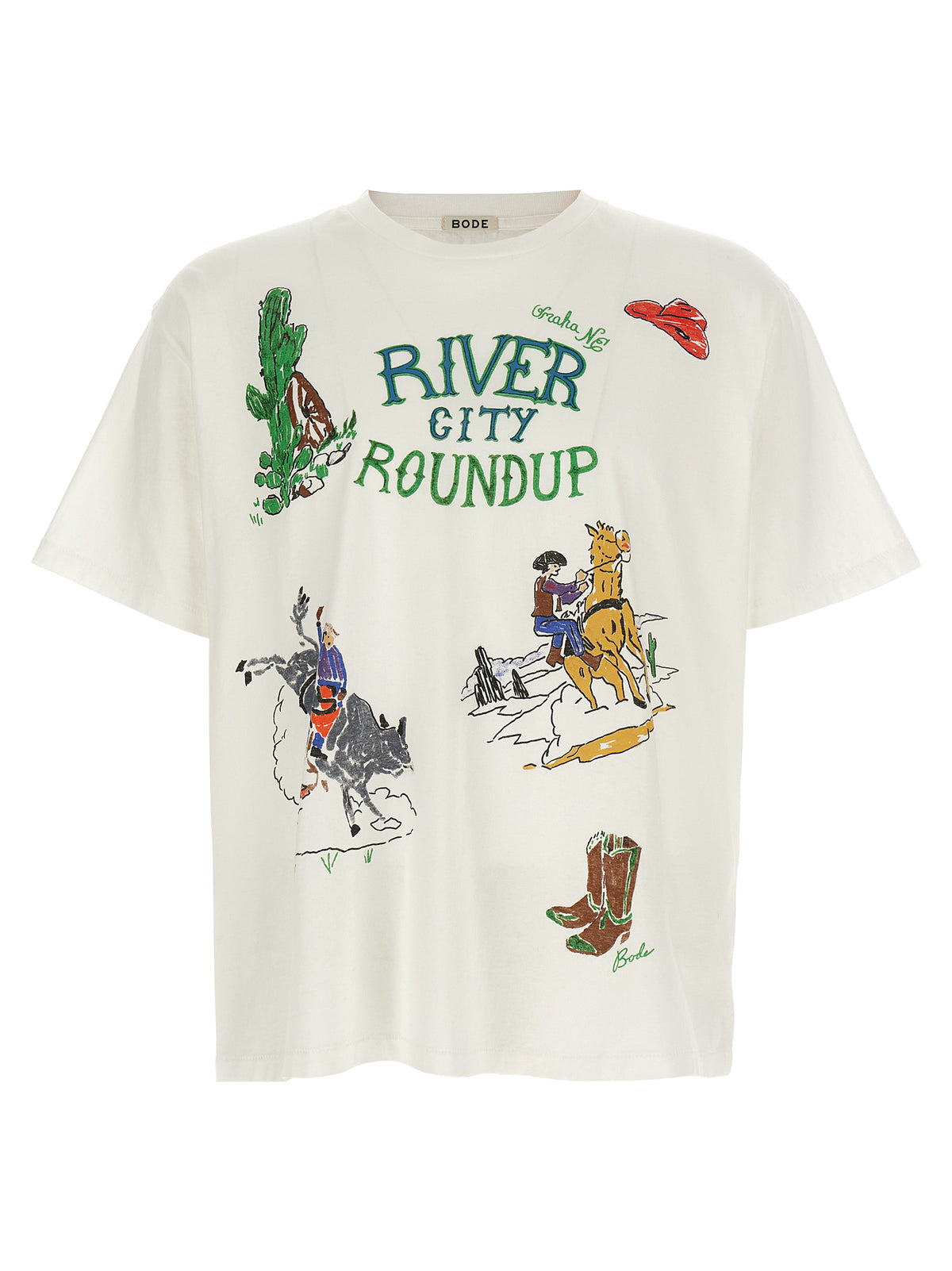 Bode Men White 'River City' T-Shirt BODE