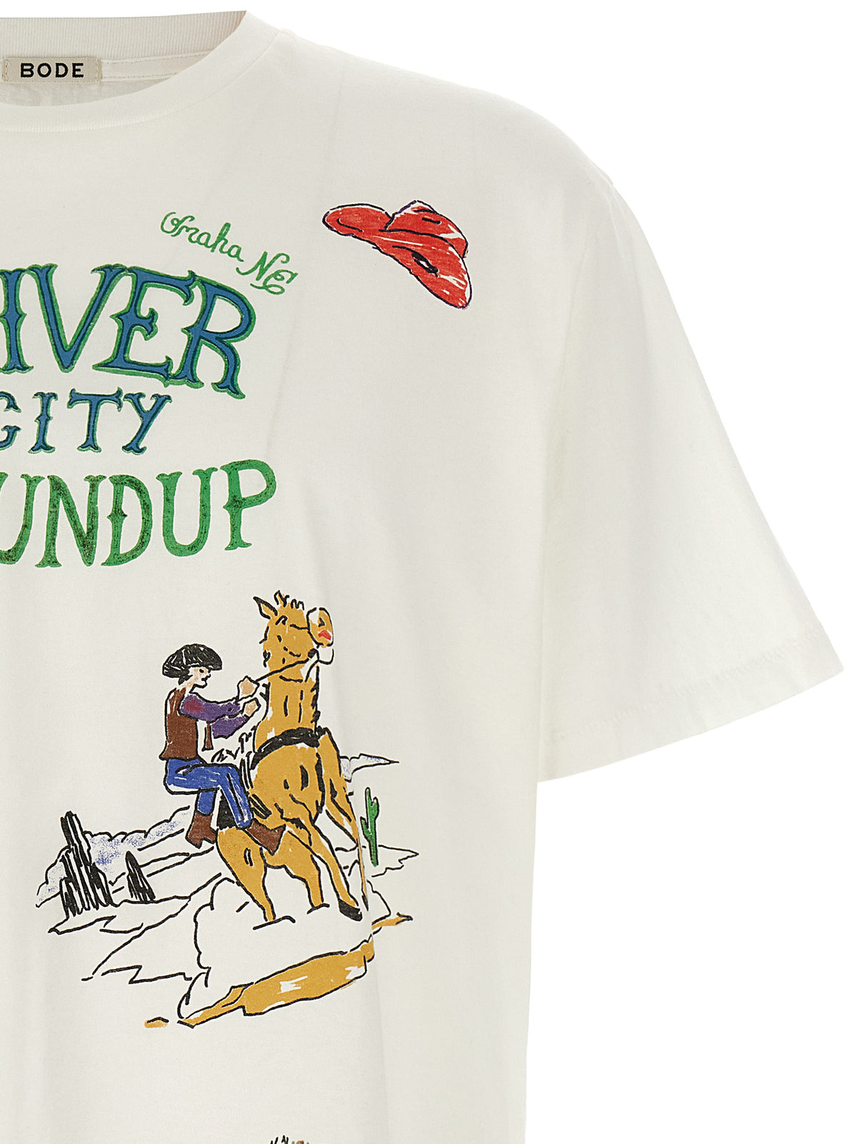Bode Men White 'River City' T-Shirt BODE