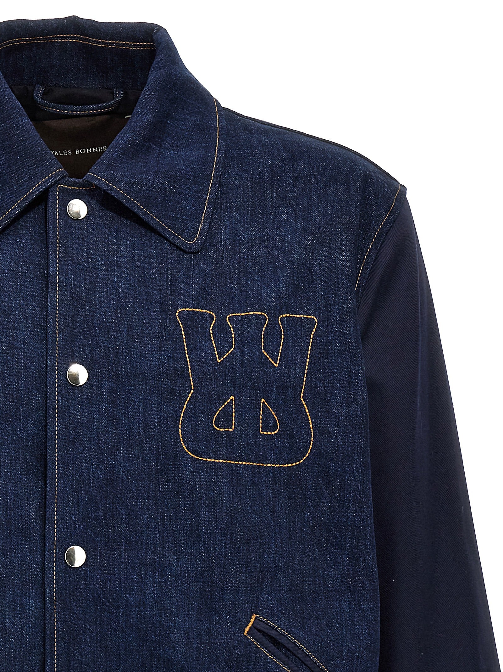 Wales Bonner Men 'The Echo Denim Varsity' Jacket WALES BONNER