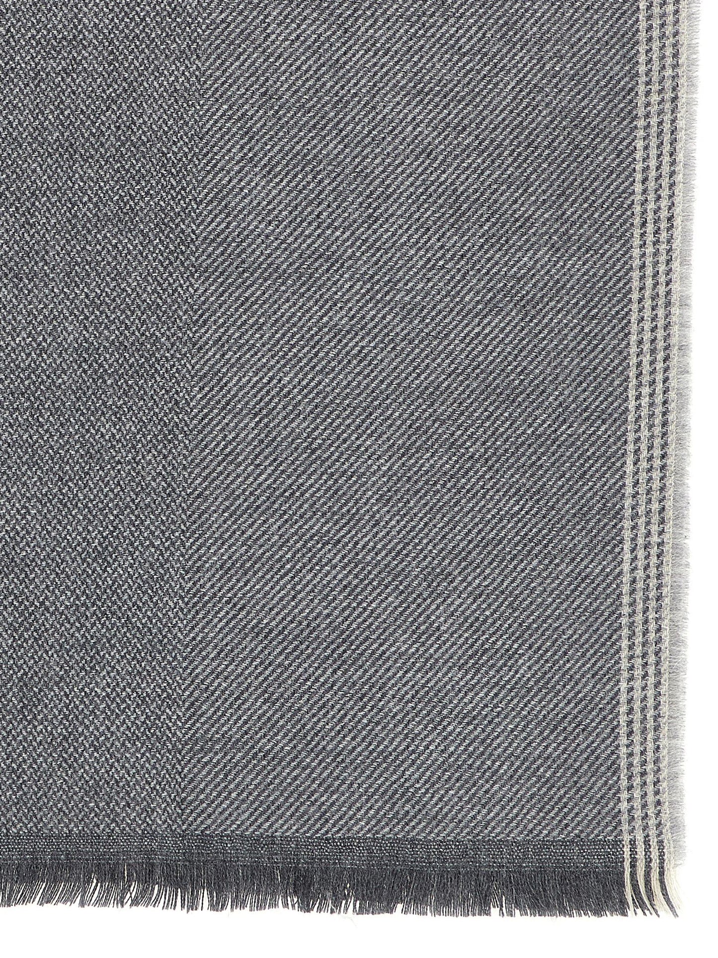 Brunello Cucinelli Men Diagonal Wool And Cashmere Scarf BRUNELLO CUCINELLI