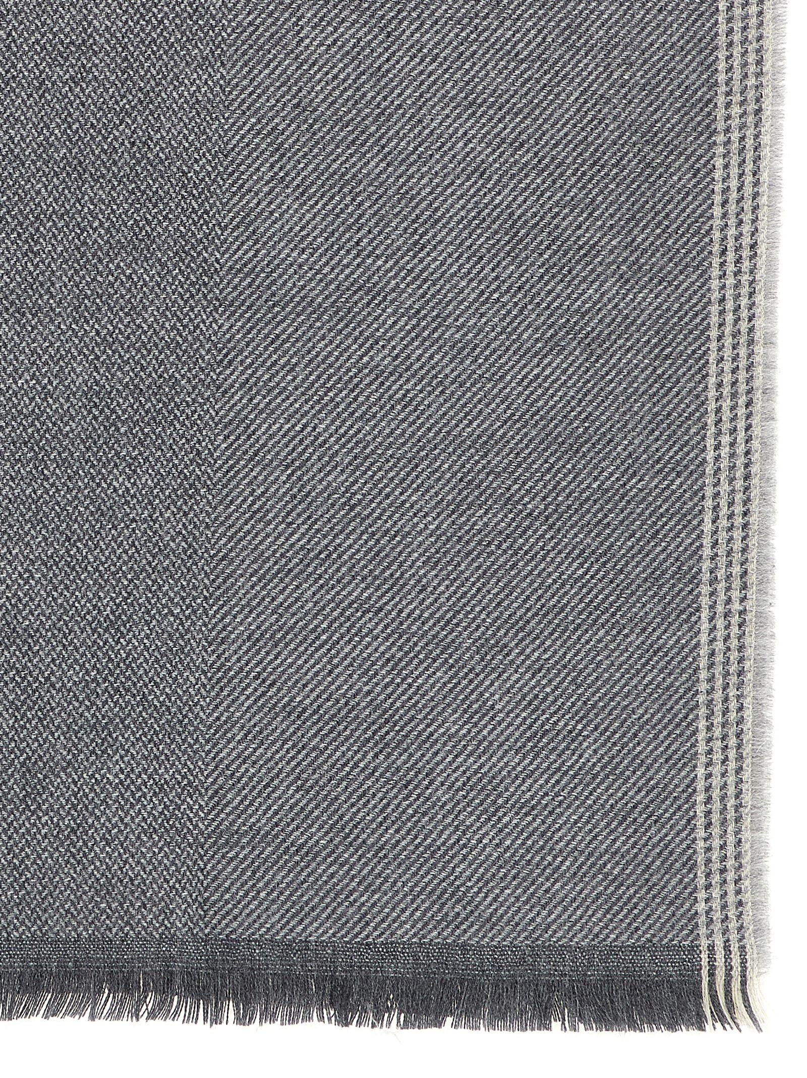 Brunello Cucinelli Men Diagonal Wool And Cashmere Scarf BRUNELLO CUCINELLI
