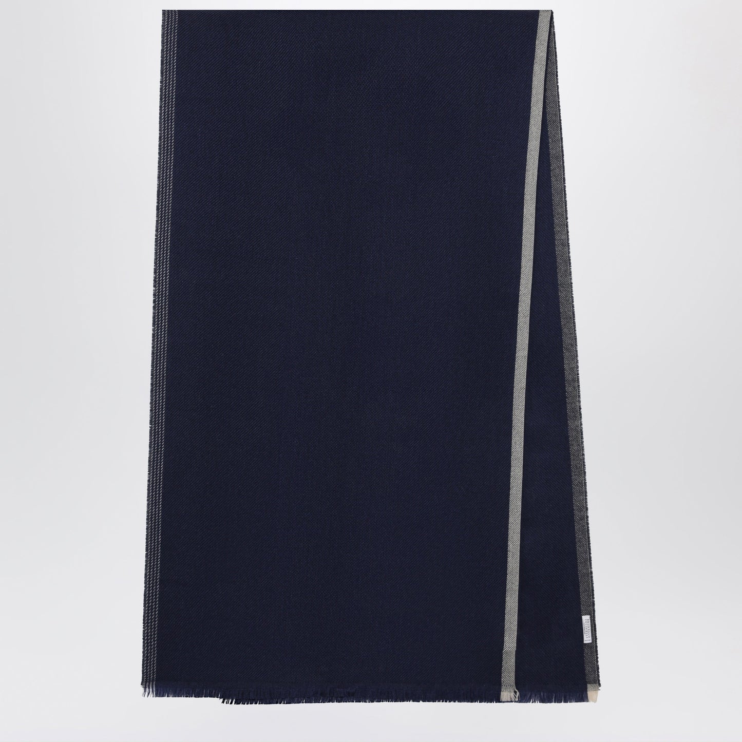 Brunello Cucinelli Blue/Brown/Grey Wool And Cashmere Scarf Men BRUNELLO CUCINELLI