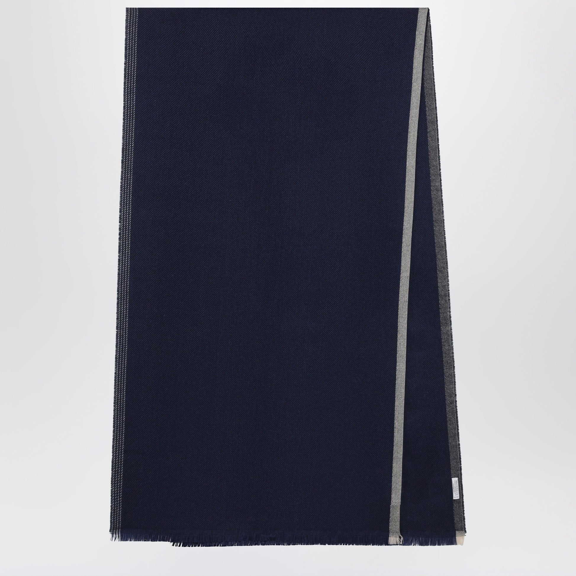 Brunello Cucinelli Blue/Brown/Grey Wool And Cashmere Scarf Men BRUNELLO CUCINELLI
