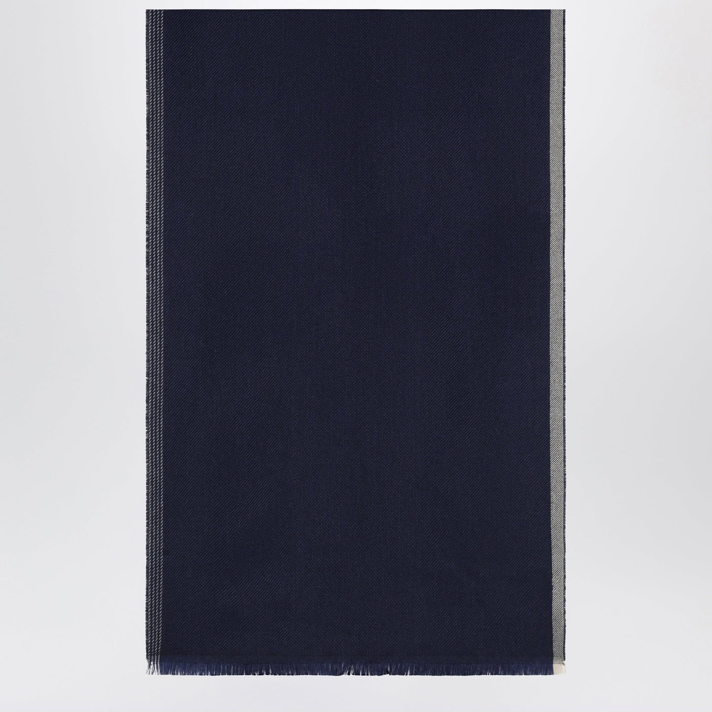 Brunello Cucinelli Blue/Brown/Grey Wool And Cashmere Scarf Men BRUNELLO CUCINELLI