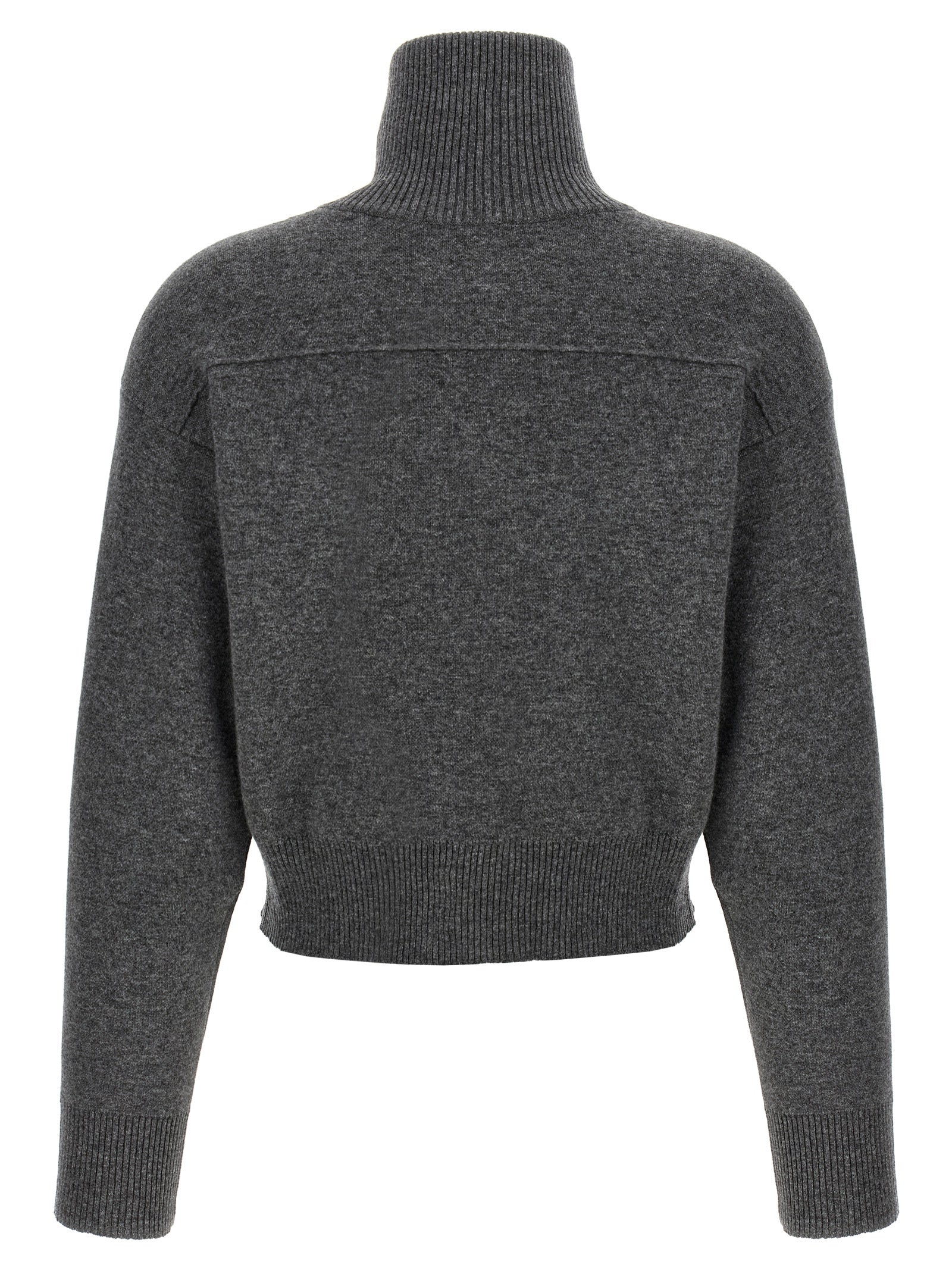 Brunello Cucinelli Women 'Shiny Zipper Pull' Wool Cardigan BRUNELLO CUCINELLI