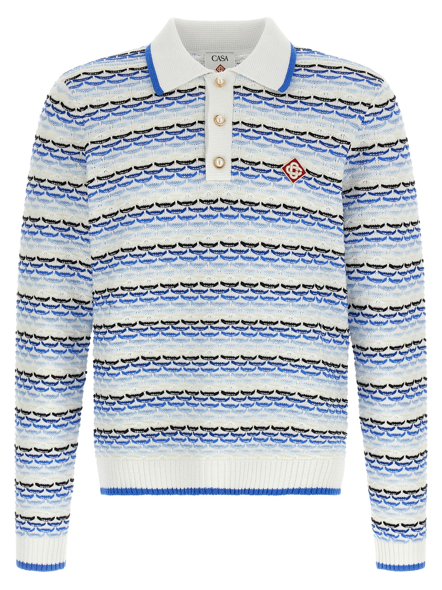 Casablanca Men 'Tuck Stitch Long Sleeve' Polo Shirt CASABLANCA