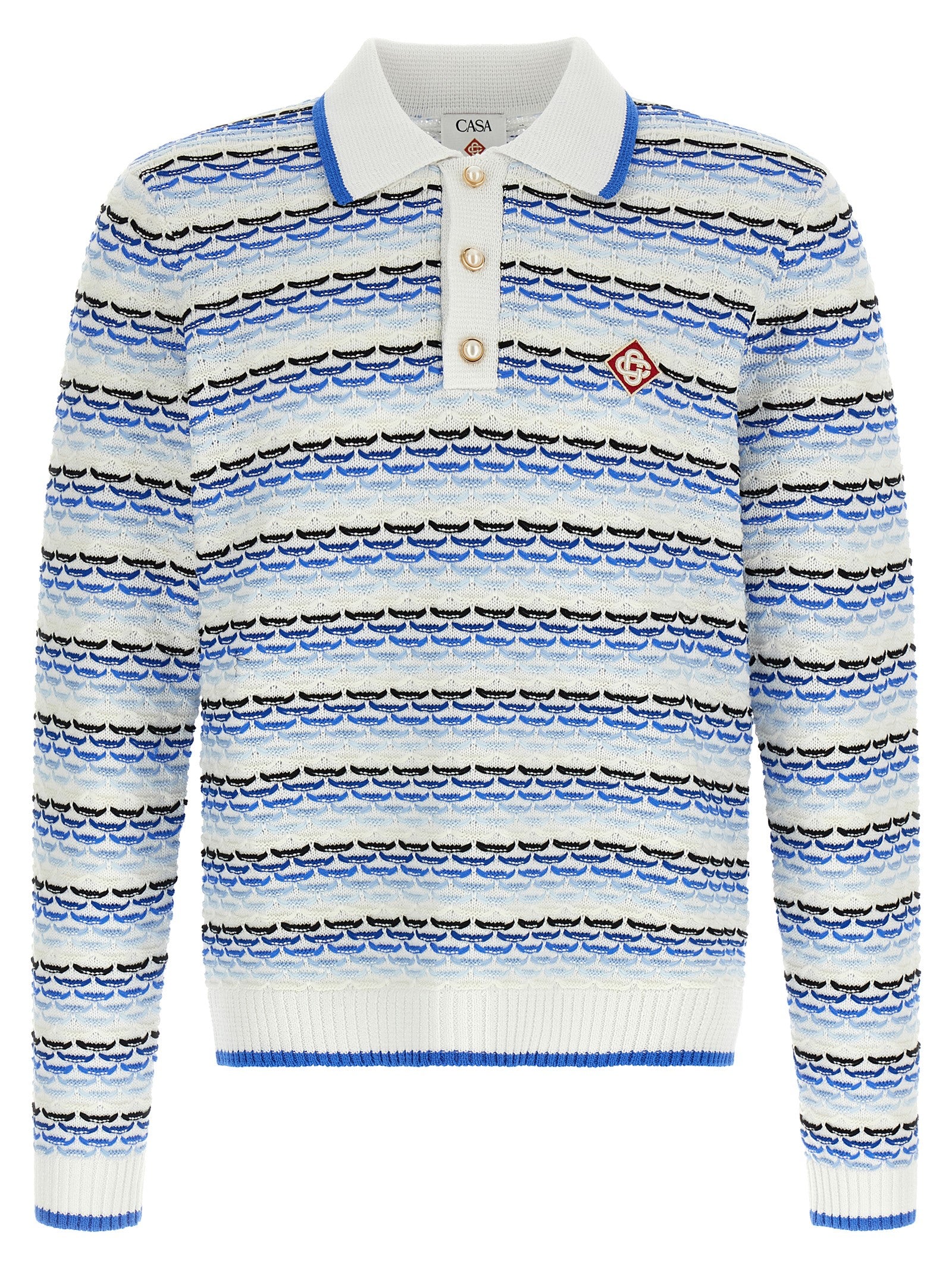 Casablanca Men 'Tuck Stitch Long Sleeve' Polo Shirt CASABLANCA