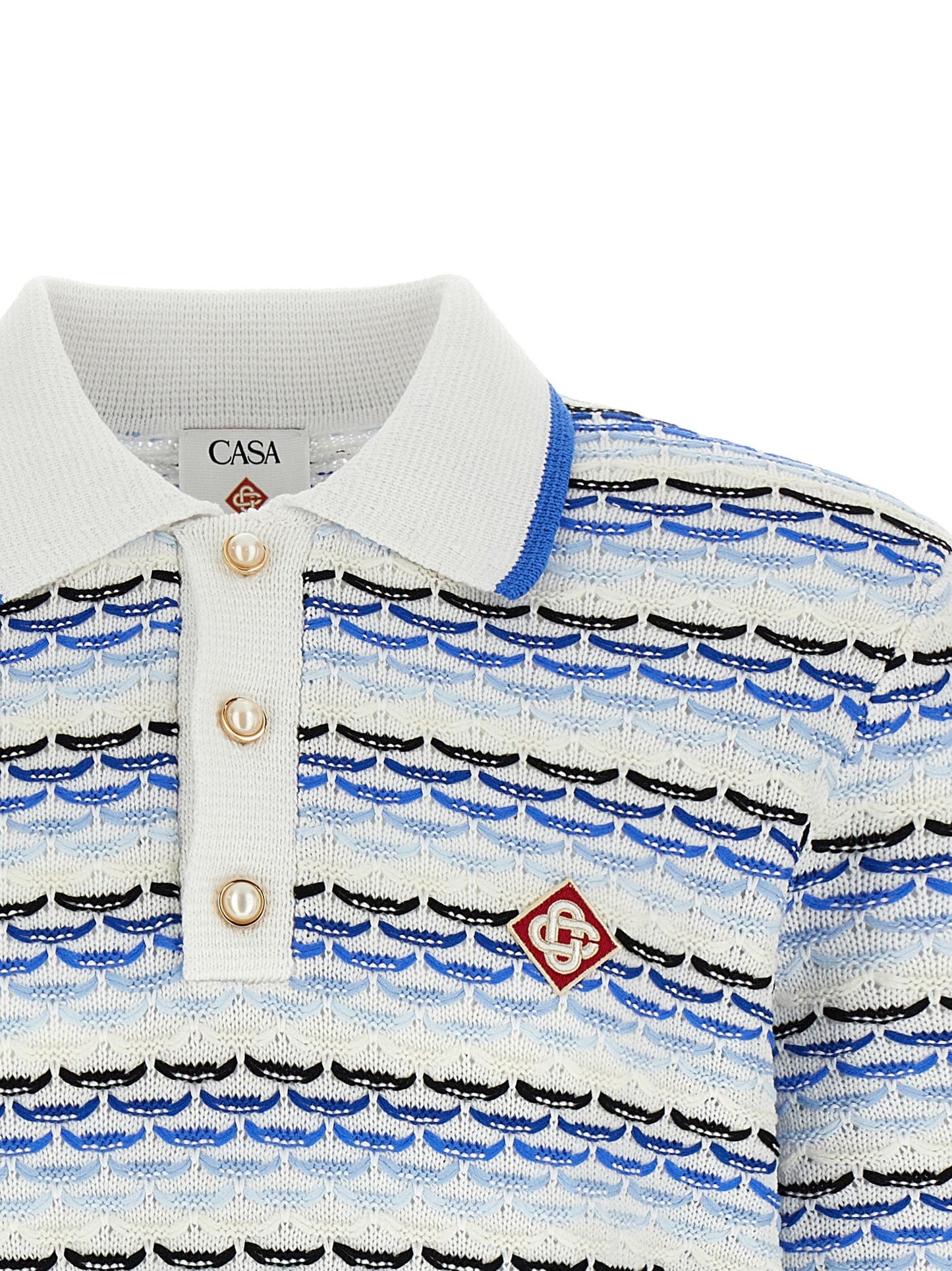 Casablanca Men 'Tuck Stitch Long Sleeve' Polo Shirt CASABLANCA