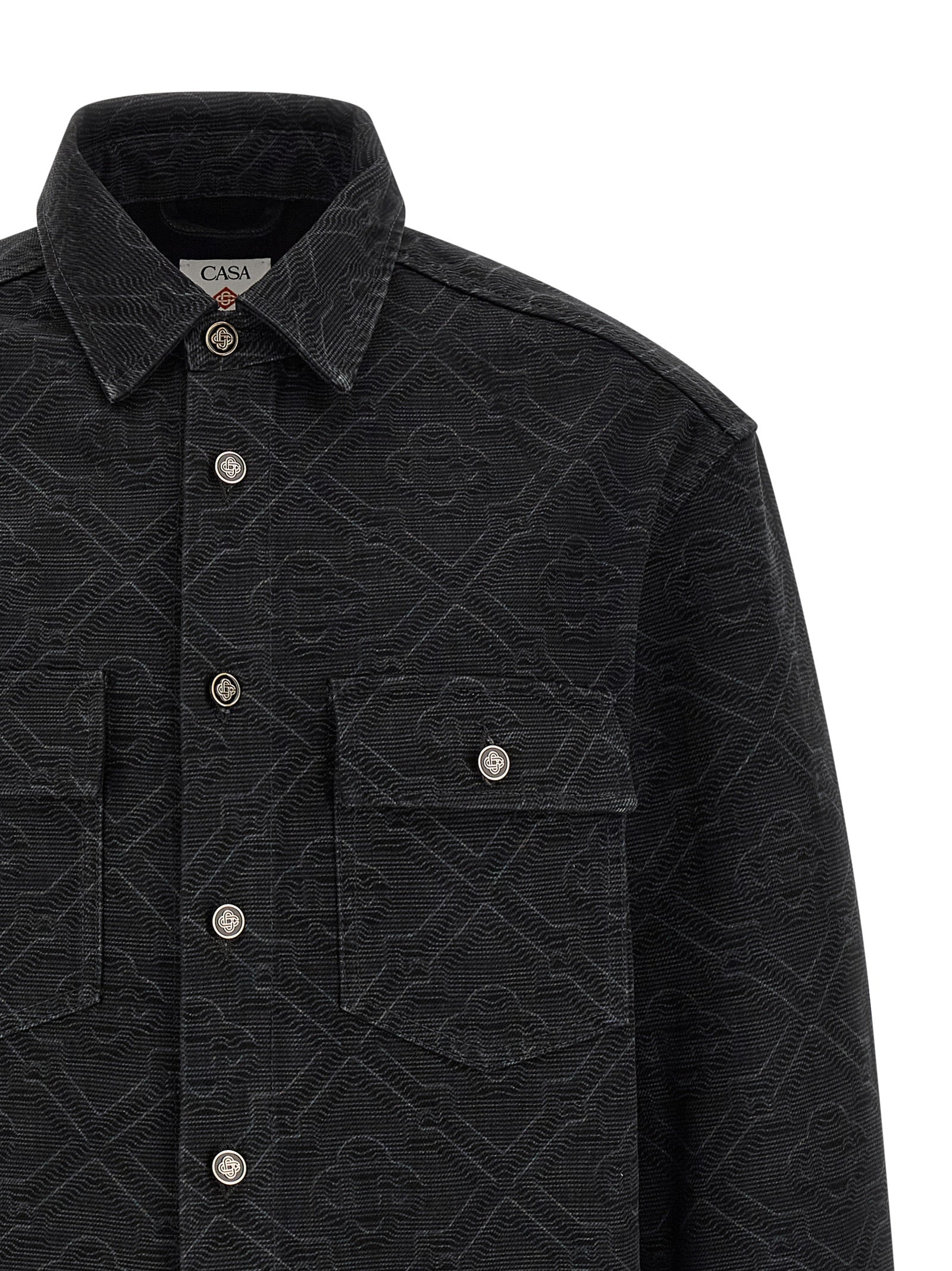 Casablanca Men 'Laser Monogram Denim' Overshirt CASABLANCA