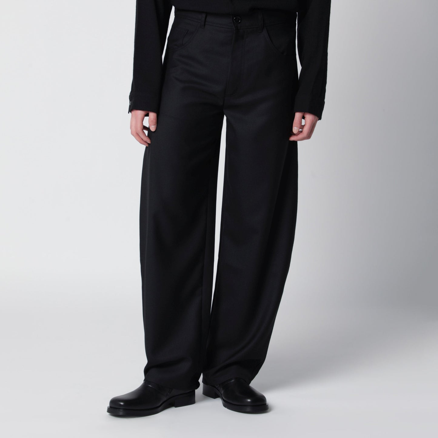 Sefr Black Wool-Blend Trousers Men SEFR