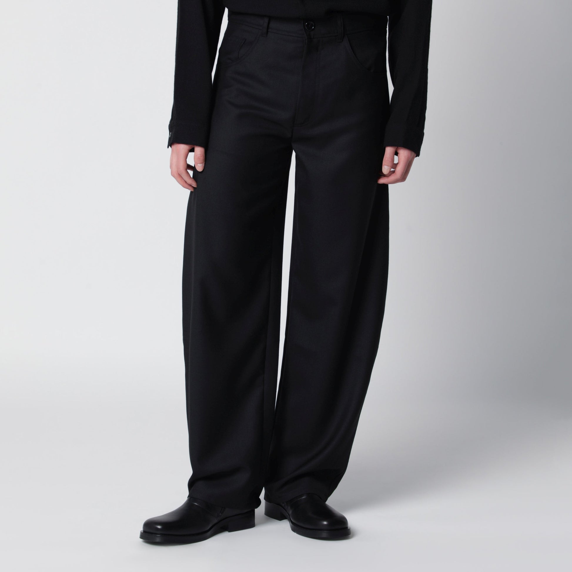 Sefr Black Wool-Blend Trousers Men SEFR