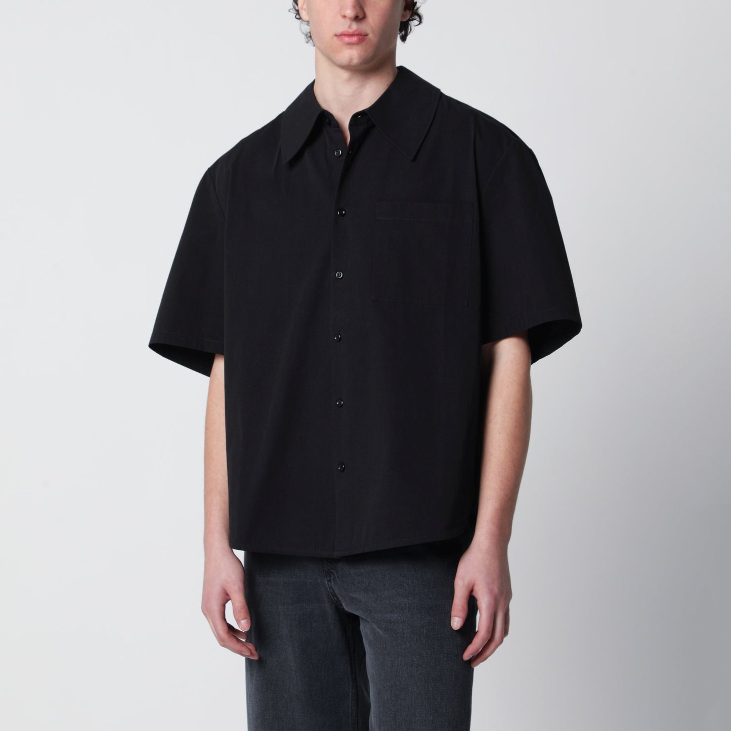 Sefr Waylon Black Cotton Poplin Shirt Men SEFR