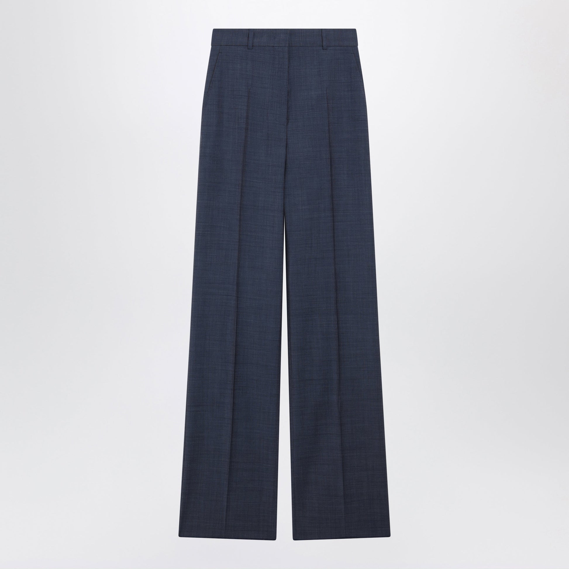 Max Mara Studio Classic Trousers In Blue Virgin Wool Women MAX MARA STUDIO