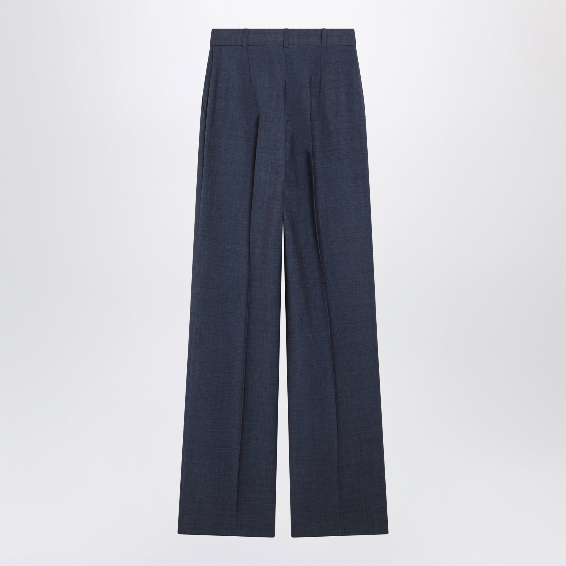Max Mara Studio Classic Trousers In Blue Virgin Wool Women MAX MARA STUDIO