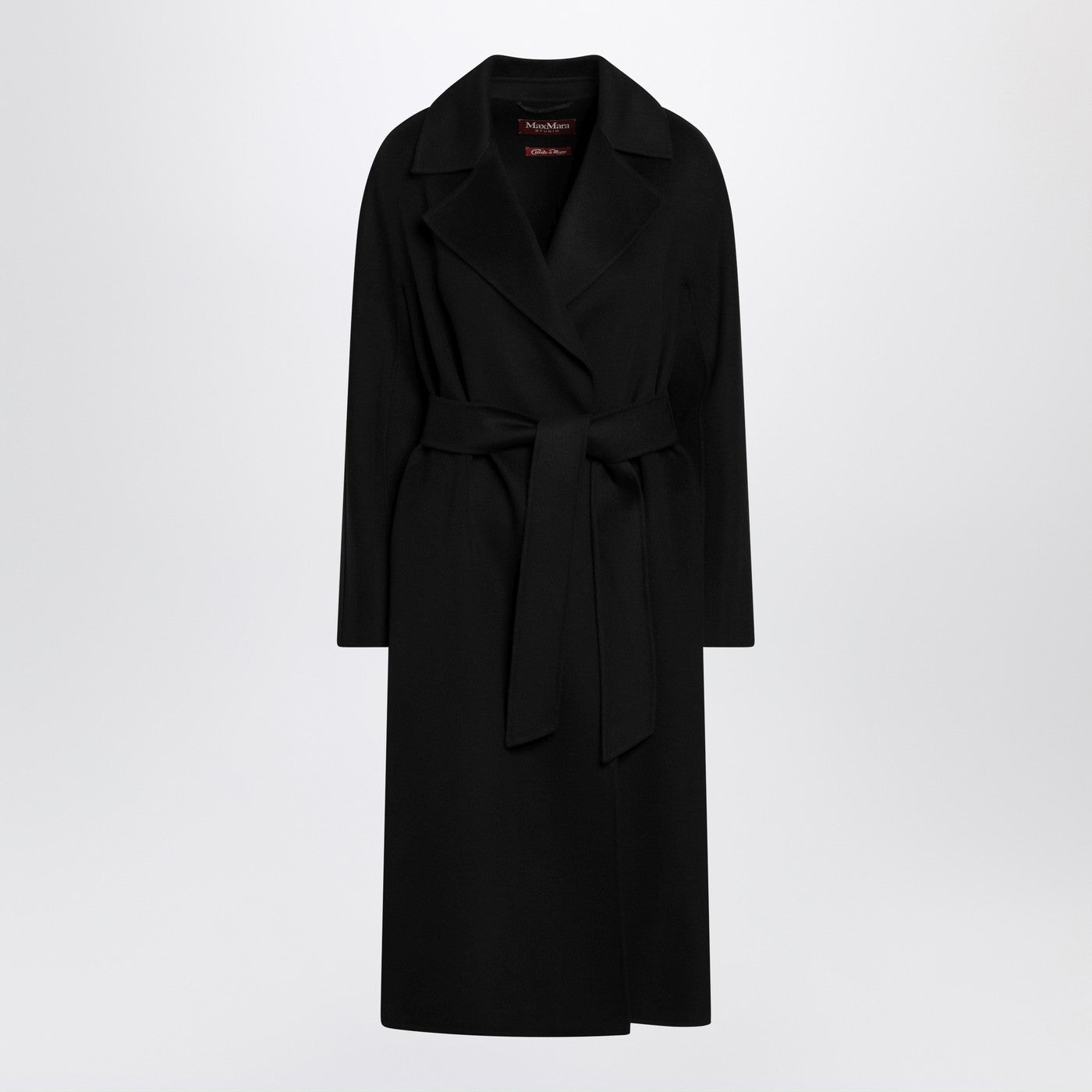 Max Mara Studio Black Coat With Belt Women MAX MARA STUDIO