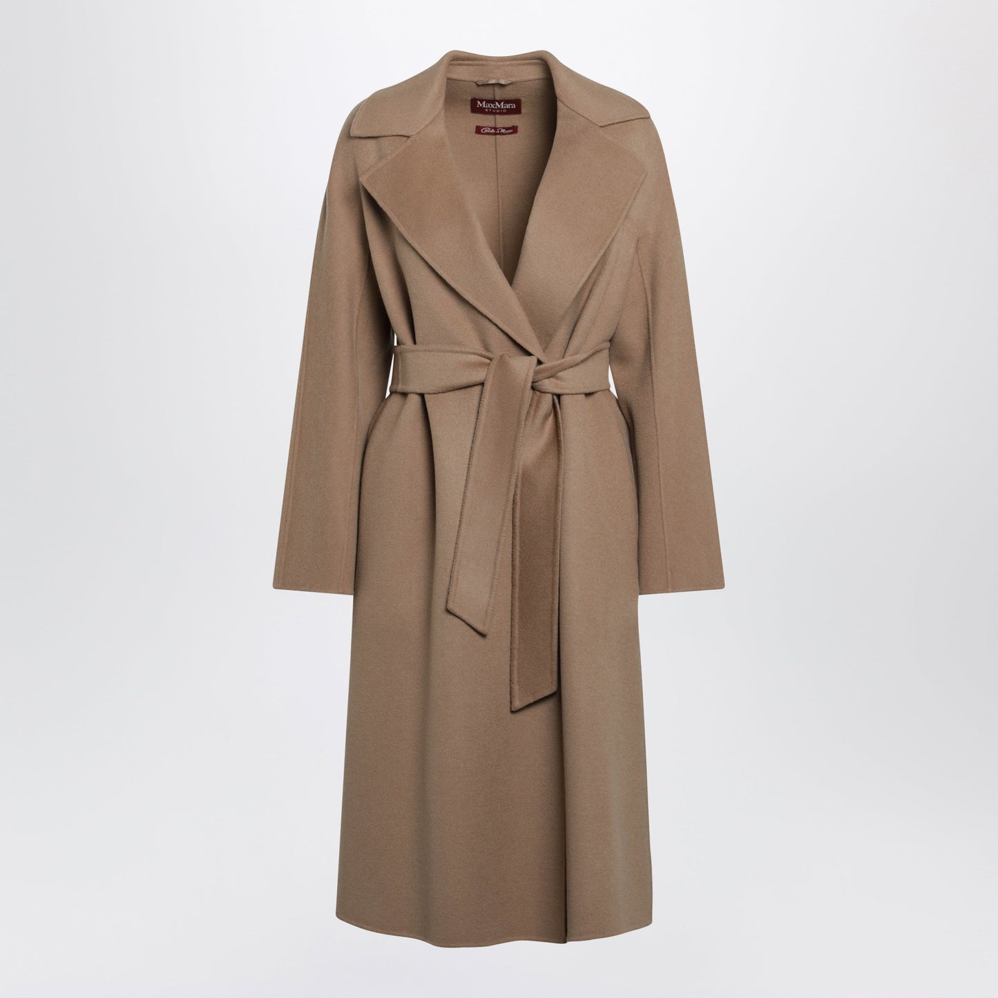 Max Mara Studio Camel Belted Coat In Wool Blend Women MAX MARA STUDIO