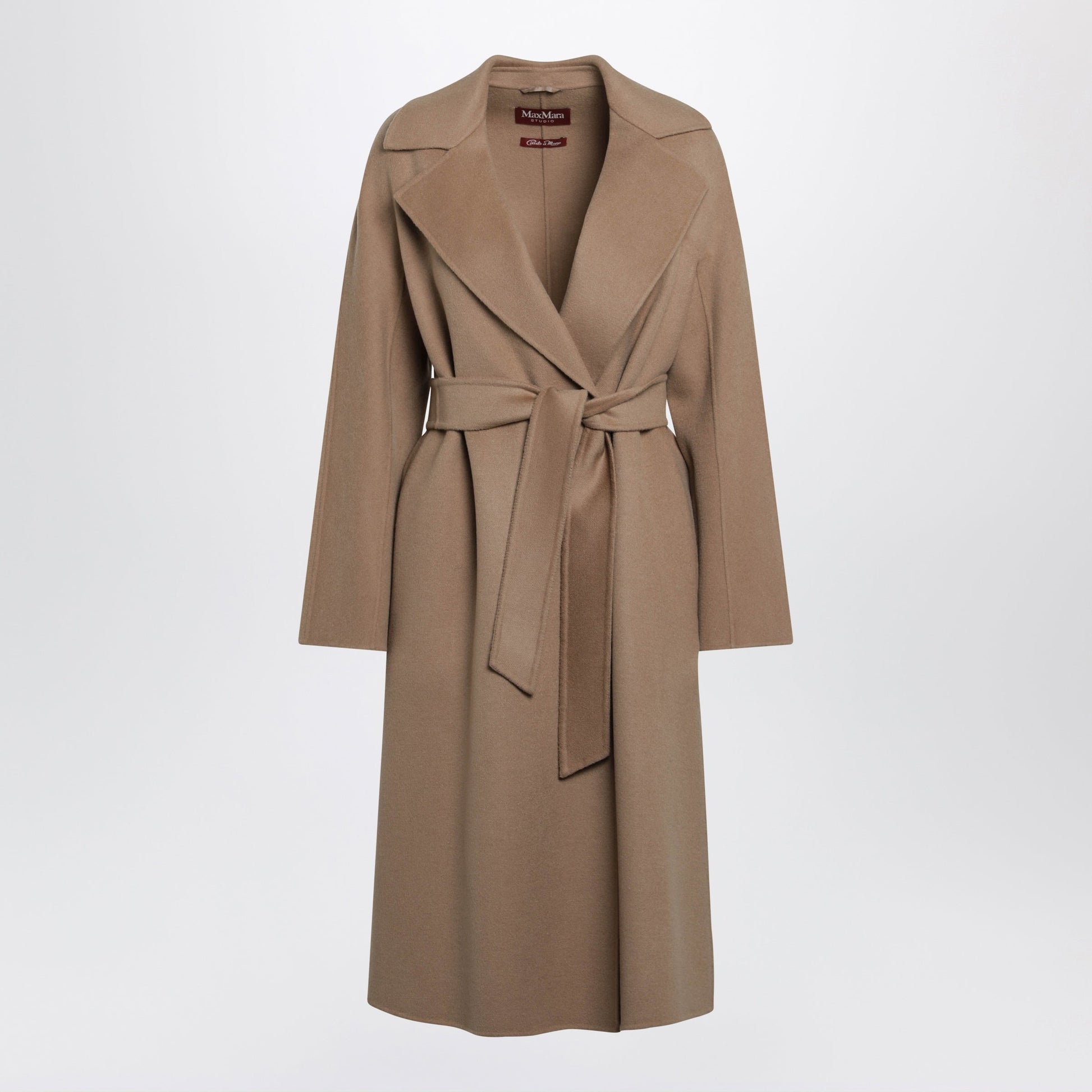 Max Mara Studio Camel Belted Coat In Wool Blend Women MAX MARA STUDIO