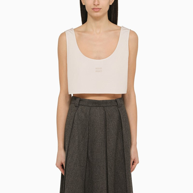 Miu Miu Opal Pink Cotton Tank Top Women MIU MIU