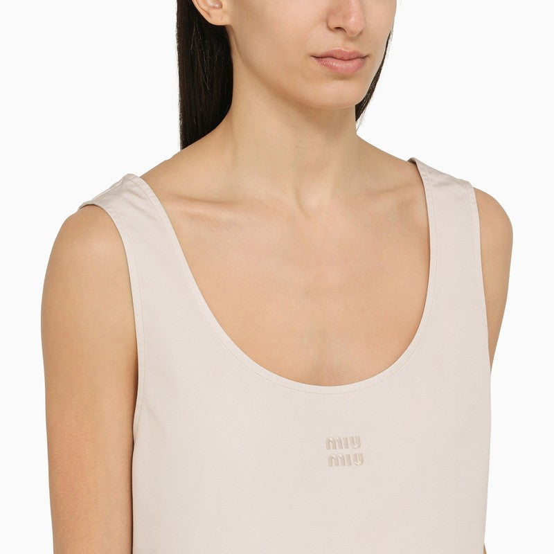 Miu Miu Opal Pink Cotton Tank Top Women MIU MIU