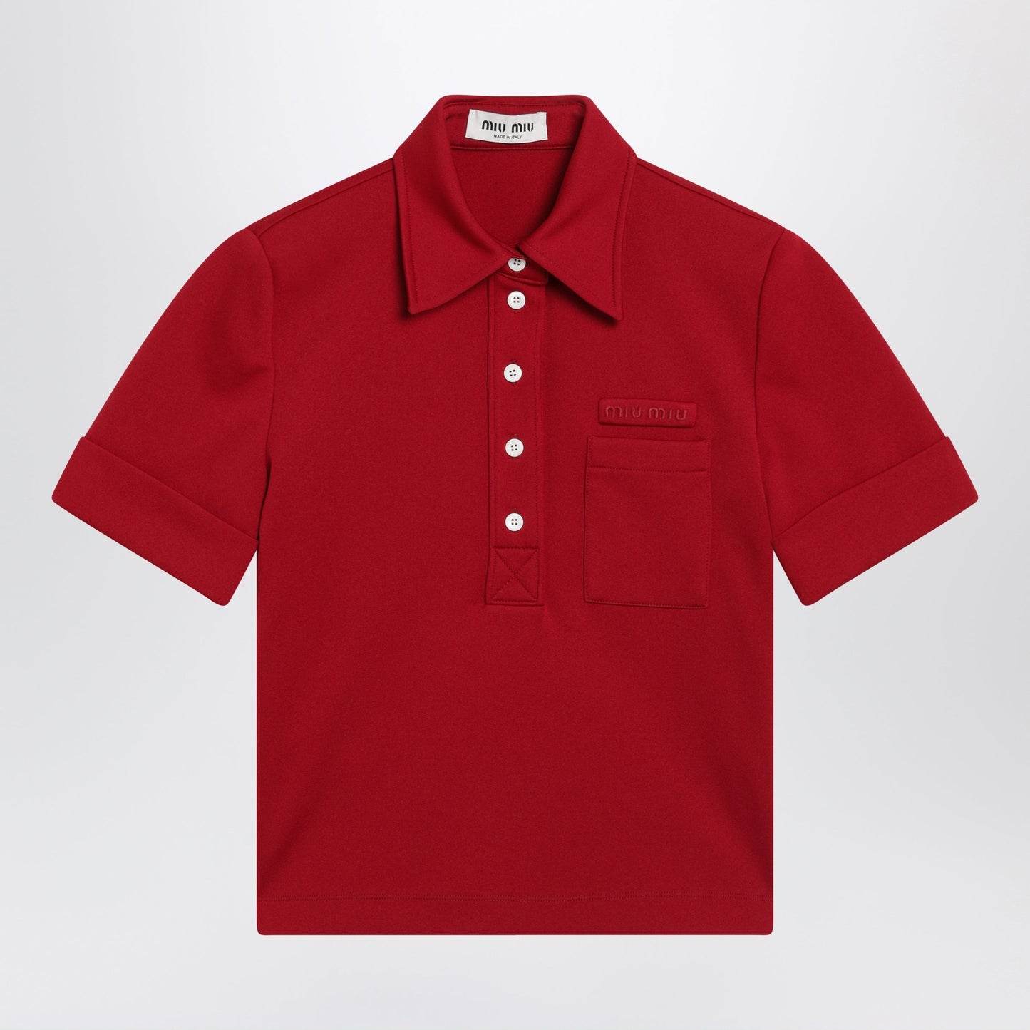 Miu Miu Ruby Red Technical Jersey Polo Women MIU MIU