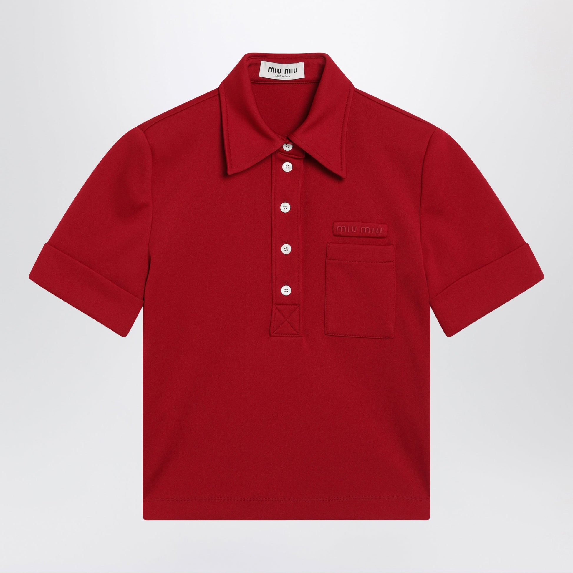 Miu Miu Ruby Red Technical Jersey Polo Women MIU MIU