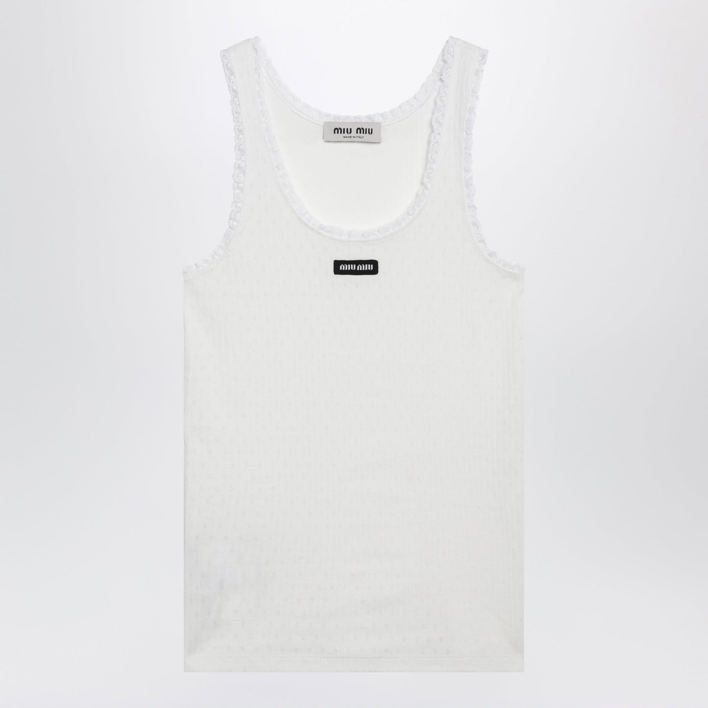 Miu Miu White Cotton Tank Top Women MIU MIU