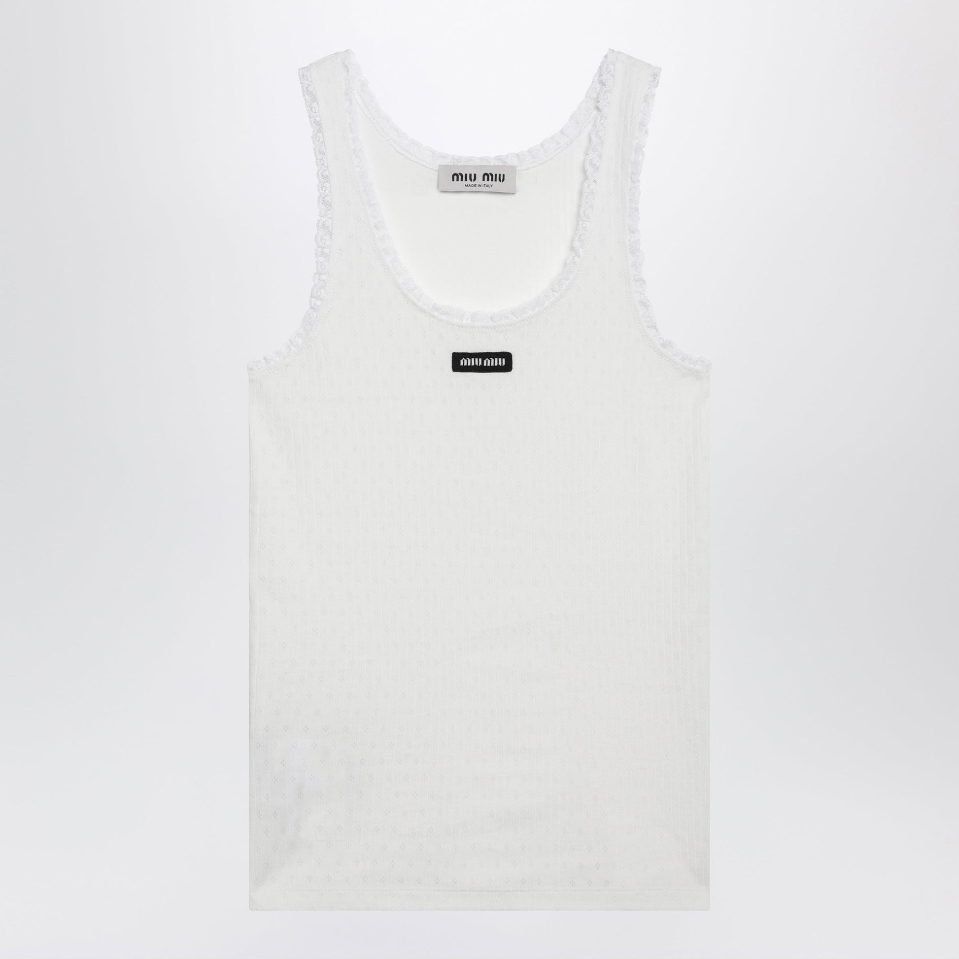 Miu Miu White Cotton Tank Top Women MIU MIU