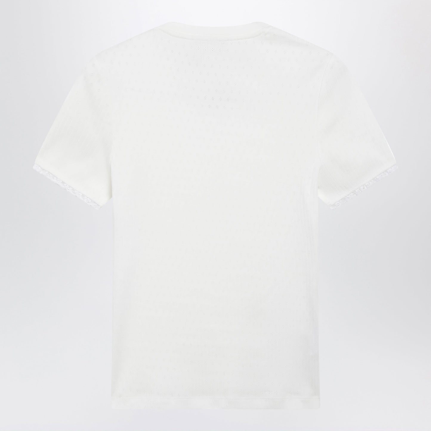 Miu Miu White T-Shirt With Logo Patch Women MIU MIU