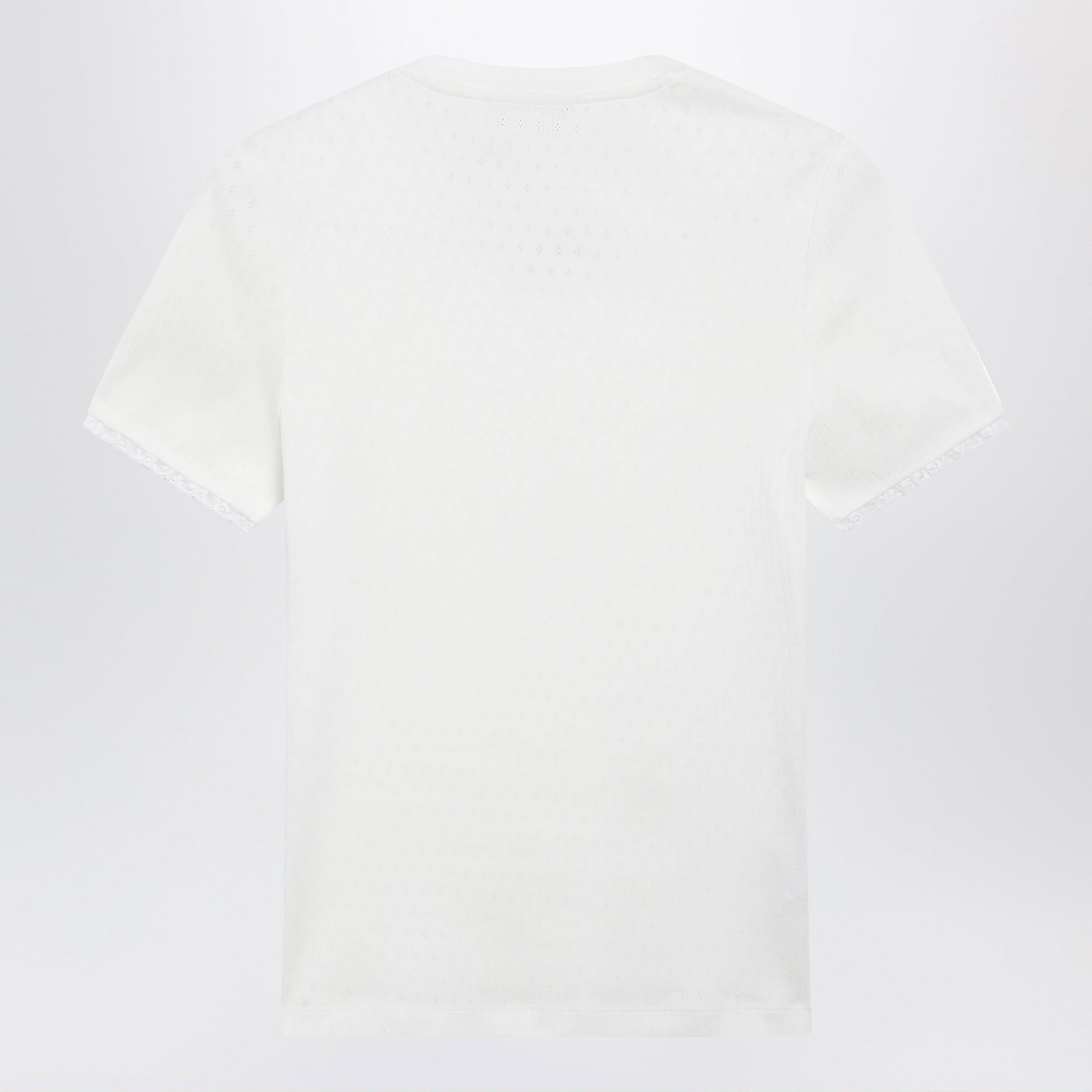 Miu Miu White T-Shirt With Logo Patch Women MIU MIU
