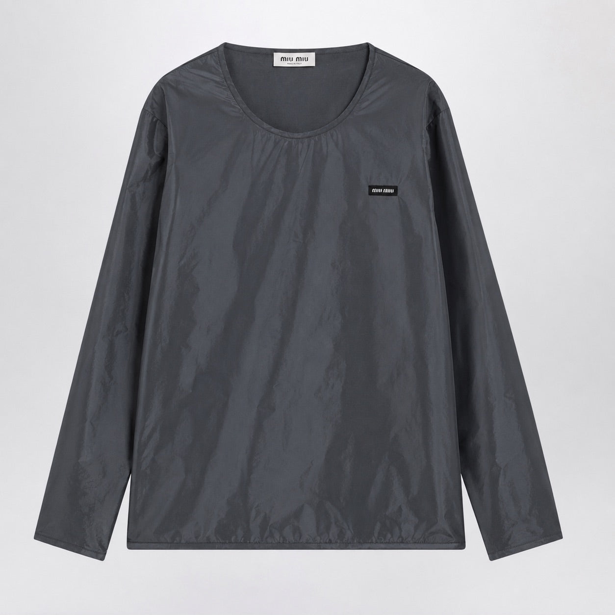 Miu Miu Hematite Grey Blouse In Re-Nylon Women MIU MIU
