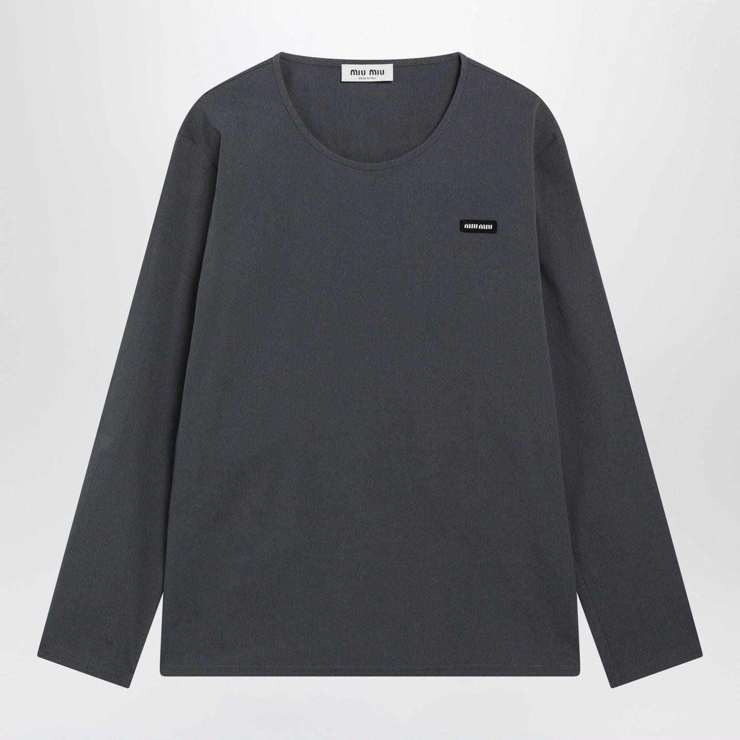 Miu Miu Hematite Stretch Poplin Top Women MIU MIU