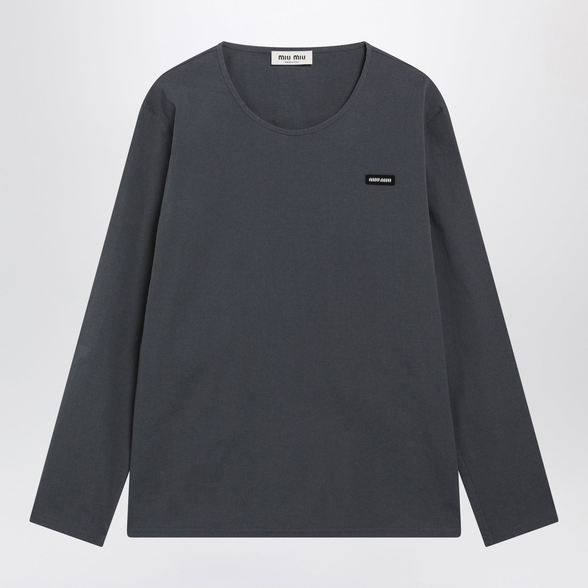 Miu Miu Hematite Stretch Poplin Top Women MIU MIU
