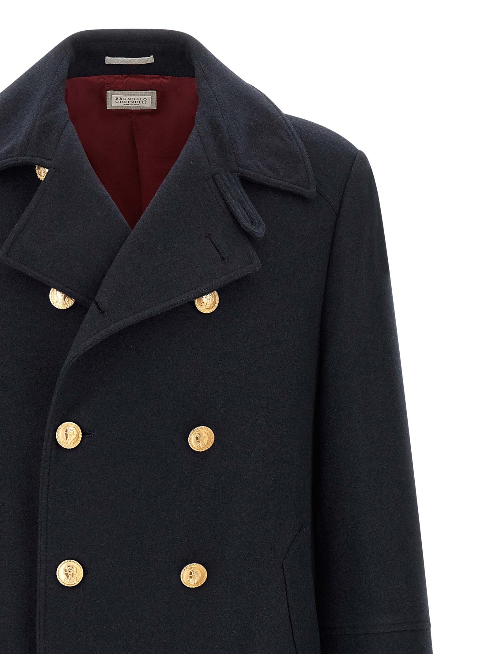 Brunello Cucinelli Men Double-Breasted Coat BRUNELLO CUCINELLI