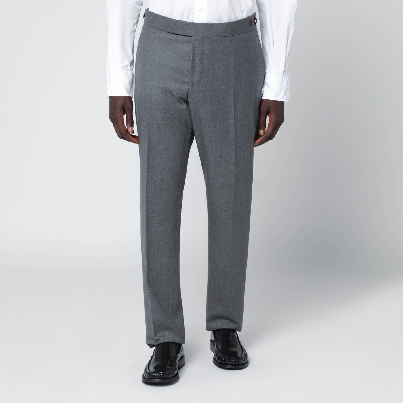 Thom Browne Grey Wool Trousers Men THOM BROWNE
