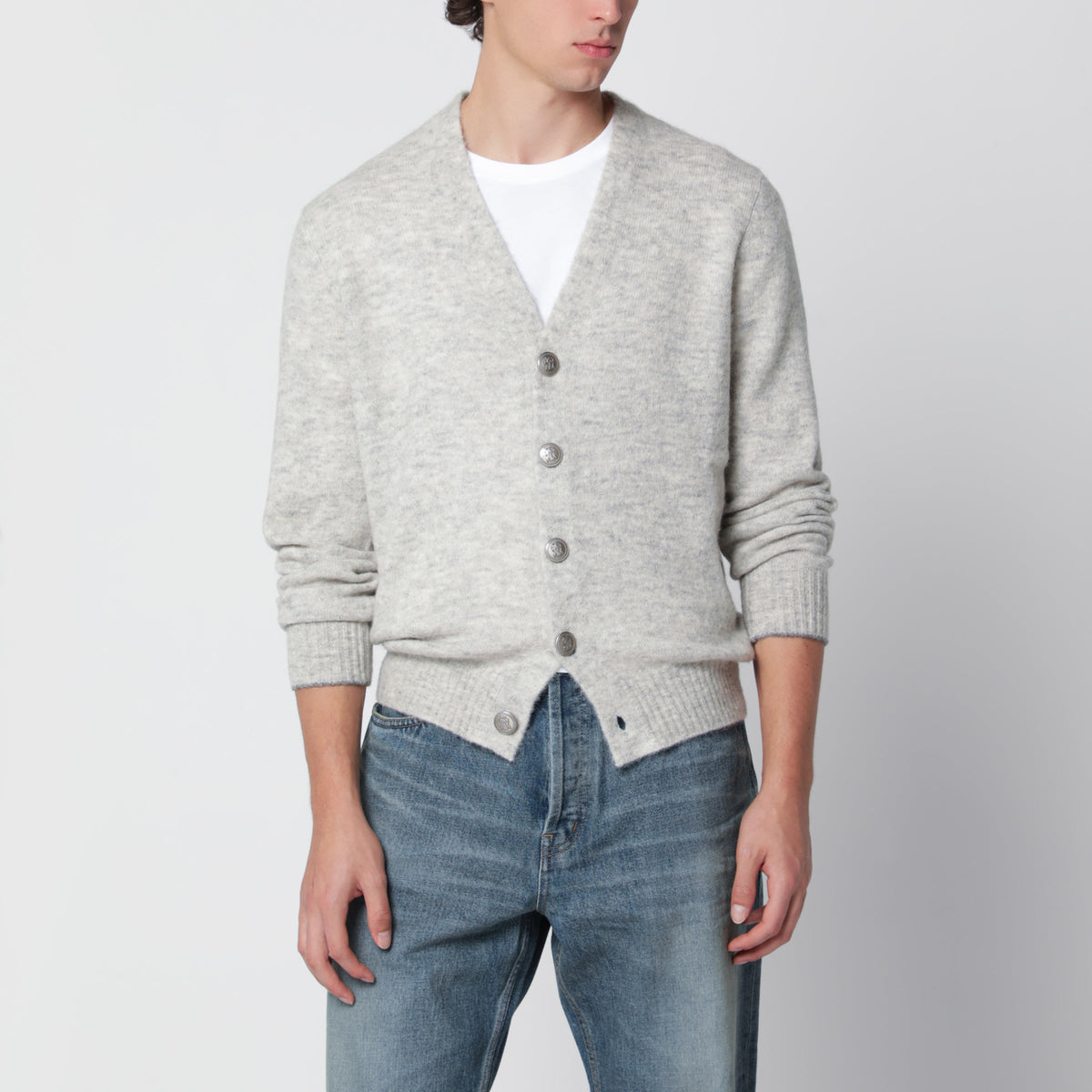 Brunello Cucinelli Nebbia Cardigan In Alpaca Blend Men BRUNELLO CUCINELLI